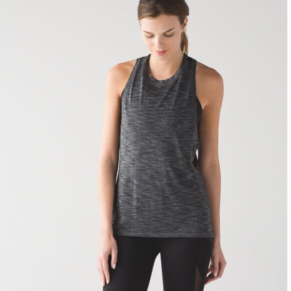 Lululemon Work The Circuit Tank in Heathered Black / Black Size 6 - Picture 2 of 9